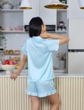  Đồ bộ mặc nhà nữ iBasic lụa satin nhún bèo - HOMW038 