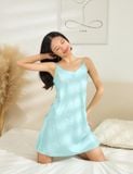  Váy ngủ nữ lụa satin iBasic 2 dây lưng chữ U - SW072 