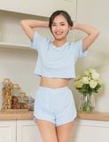  Đồ bộ mặc nhà nữ iBasic cotton rib croptop quần đùi - HOMY042 