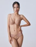  Áo ngực có gọng mút vừa ren cup demi cài trước màu da iBasic - BRAY060 