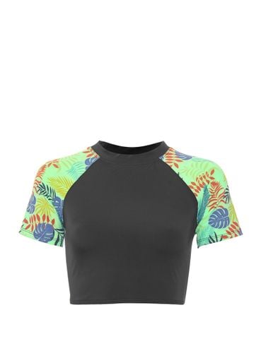  Áo bơi nữ tay ngắn croptop phối hoạ tiết Isla Vista - IVWT044 