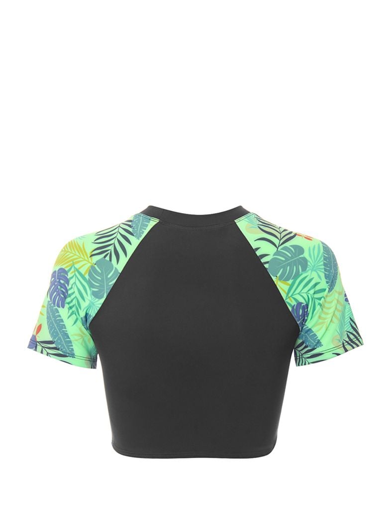  Áo bơi nữ tay ngắn croptop phối hoạ tiết Isla Vista - IVWT044 