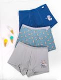  Hộp 3 quần lót bé trai iBasic cotton USA kháng khuẩn phom boxer in hình - PANB027 