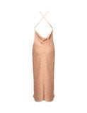  Váy ngủ nữ lụa satin iBasic 2 dây chéo lưng midi dáng dài - SW068 