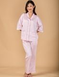  Đồ bộ mặc nhà nữ pyjama iBasic lụa satin xước quần dài áo tay lửng - HOMW049 