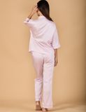  Đồ bộ mặc nhà nữ pyjama iBasic lụa satin xước quần dài áo tay lửng - HOMW049 