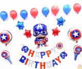 Set Combo Captain America theme Birthday Balloons bate03