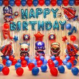 Set Combo Captain America theme Birthday Balloons bate05