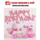 Bộ bóng sinh nhật màu hồng cho bé gái BBG15