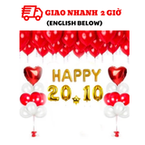Bộ bóng trang trí 20-10 ngày phụ nữ việt nam màu vàng, đỏ pnvn12