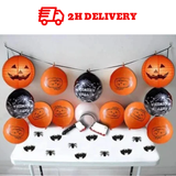 Set balloon decoration for Halloween black orange bbhe27
