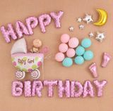 Set 1st Birthday Balloons for Baby Girls tnoe12
