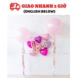 Bộ Bóng Chữ Love Trang Trí Valentine Màu Hồng Và Tím - Love Balloons Set For Pink and Purple Valentine Theme VLT47