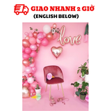 Bộ Bóng Chữ Love Trang Trí Valentine Màu Hồng - Pink Love Balloons Set For Valentine Decorations VLT51