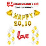 Bộ bóng trang trí phụ nữ việt nam màu vàng 20-10 pnvn13