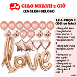 Bộ Bóng Trang Trí Valentine Màu Rosegold - Rosegold Balloons Set For Valentine Decorations VLT67
