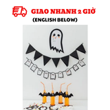 Bộ dây cờ trang trí Halloween màu đen bbhl16