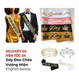 Phụ Kiện Vương Miện, Dây Đeo Chéo, Nhà Vua, Nữ Hoàng, Hoàng Tử - King, Queen Crown and Sash Cosplay For Party CBHP102