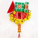 Mẹt hoa trang trí tết dưa hấu - Flat bamboo for tet pktet57
