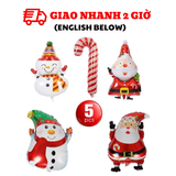 Bộ Bóng Ông Già Noel & Người Tuyết - Santa Claus & Snowman Balloon Set BBNE11