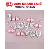 Bộ Bóng Chữ I love You Trang Trí Lễ Valentine - I Love You Balloons Decoration Set For Valentine's Day VLT64
