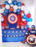 Set Combo Captain America theme Birthday Balloons bate19