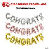 Bộ bong bóng trang trí tốt nghiệp chữ CONGRATS nhiều màu ltn16