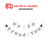 Dây Cờ Tốt Nghiệp Màu Trắng Đen Graduation Bunting LTN04