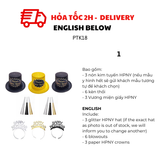 Bộ Nón, Vương Miện, Kèn Thổi Tiệc Năm Mới Cho 6 Và 10 Khách Màu Vàng Đen - Gold And Black New Year Hats, Crowns, Blowouts For 6 And 10 Guest PTK18