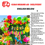Bộ bóng trang trí tiệc Hawaii combo balloons alha01