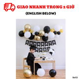 Bộ bong bóng trang trí lễ tốt nghiệp màu đen vàng trắng ltn13