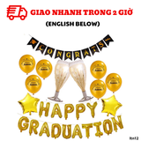 Bộ bong bóng trang trí tốt nghiệp sao vàng ltn12