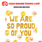 Bộ bong bóng trang trí lễ tốt nghiệp màu vàng ltn09