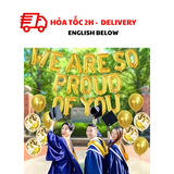 Bộ Bóng Màu Vàng Trang Trí Lễ Tốt Nghiệp - Gold Graduation Balloon Set LTN07