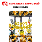 Bộ bóng trang trí lễ tốt nghiệp màu vàng - Graduation combo set ltn37