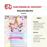 Thiệp Mời Sinh Nhật Chủ Đề Unicorn Nhiều Mẫu UPKP54