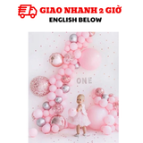 Bộ bóng trang trí sinh nhật cho bé gái màu hồng BBG20