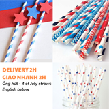 Ống hút - 4 of July straws qkm25
