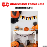 Bộ bong bóng trang trí Halloween màu đen cam bbhl01