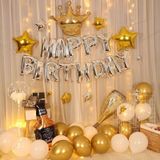 Bộ bong bóng trang trí tiệc sinh nhật màu vàng và bạc snnl45