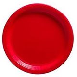 Dĩa giấy màu đỏ 18cm 6c/gói