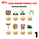 Bộ Tem Cắm Bánh Lễ Hội Oktoberfest Cupcake Topper OTBF08