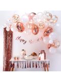 Bộ bong bóng trang trí tiệc sinh nhật màu rosegold và trắng snnl21