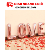 Bộ Bong Bóng Chữ LOVE Trang Trí Valentine Màu Rose Gold - Rose Gold LOVE Foil Balloons For Valentines Decorations VLT05