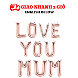 Bộ bong bóng chữ Love You Mom màu hồng mfd26