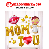 Bộ bóng trang trí ngày của mẹ Mothers Day màu vàng mfd28