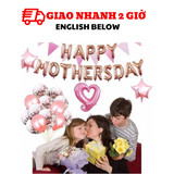 Bộ bong bóng trang trí ngày Mothers Day màu hồng mfd29