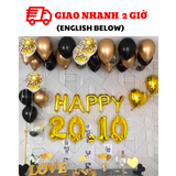 Bộ bóng trang trí phụ nữ việt nam màu vàng 20-10 pnvn16