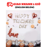 Bộ bóng trang trí ngày nhà giáo Việt Nam 20-11 màu bạc ngvn05