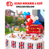 Bộ phụ kiện trang trí tiệc quốc khánh Anh màu xanh đỏ qka03
